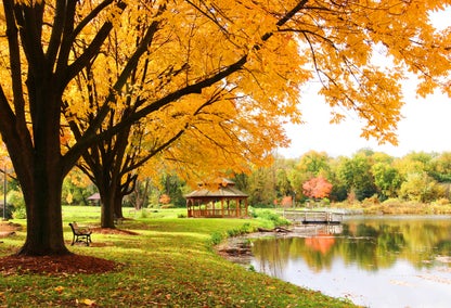 Residents enjoy scenic Lakeview Park in Middleton, Wisconsin
